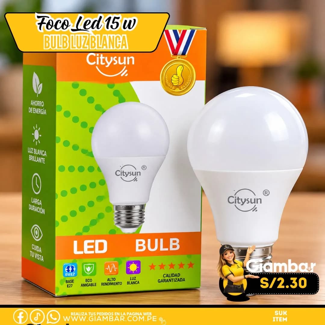 203050	LED BULB CITYSUN 15W-A70