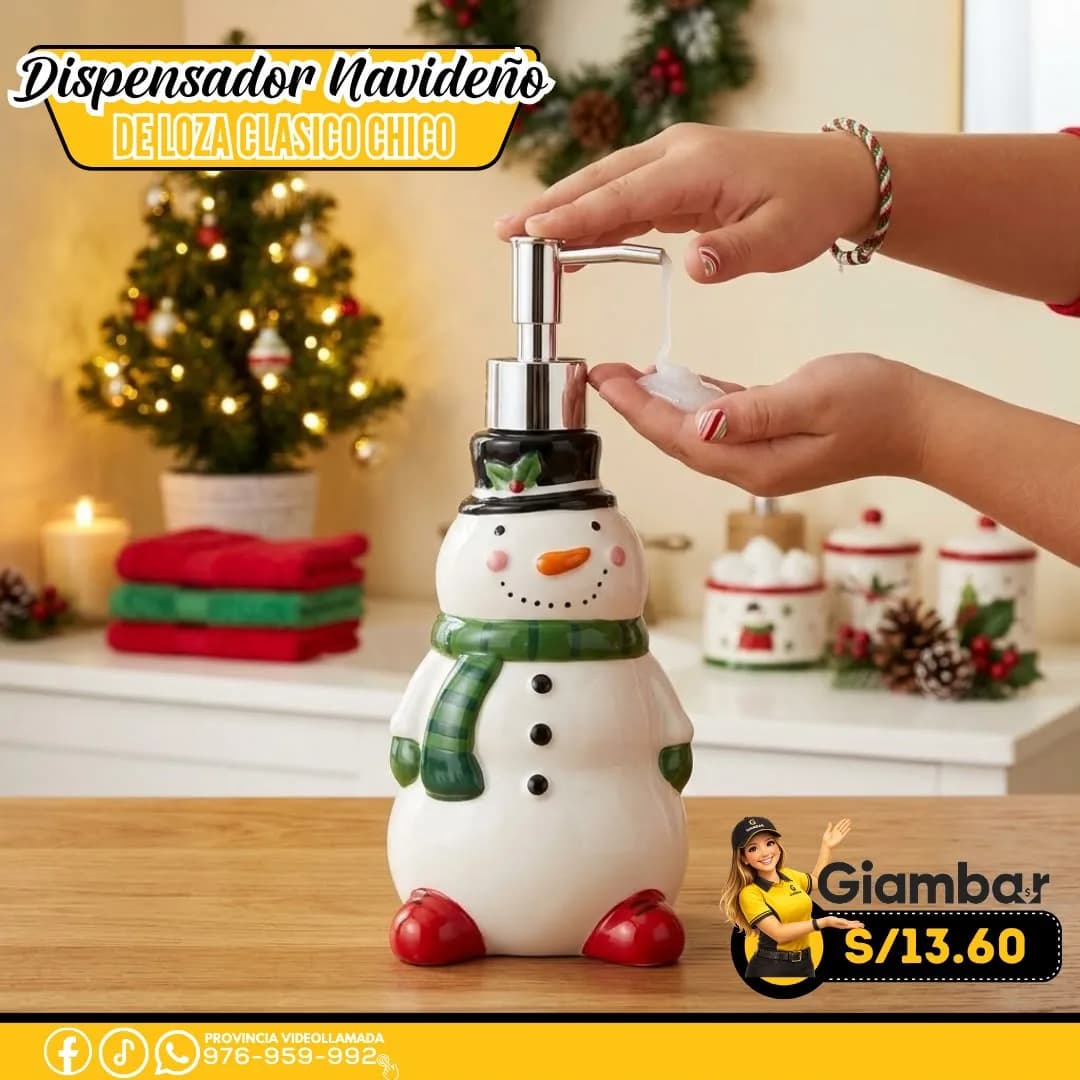 GB-157 DISPENSADOR NAVIDEÑO MUÑECO DE NIEVE
