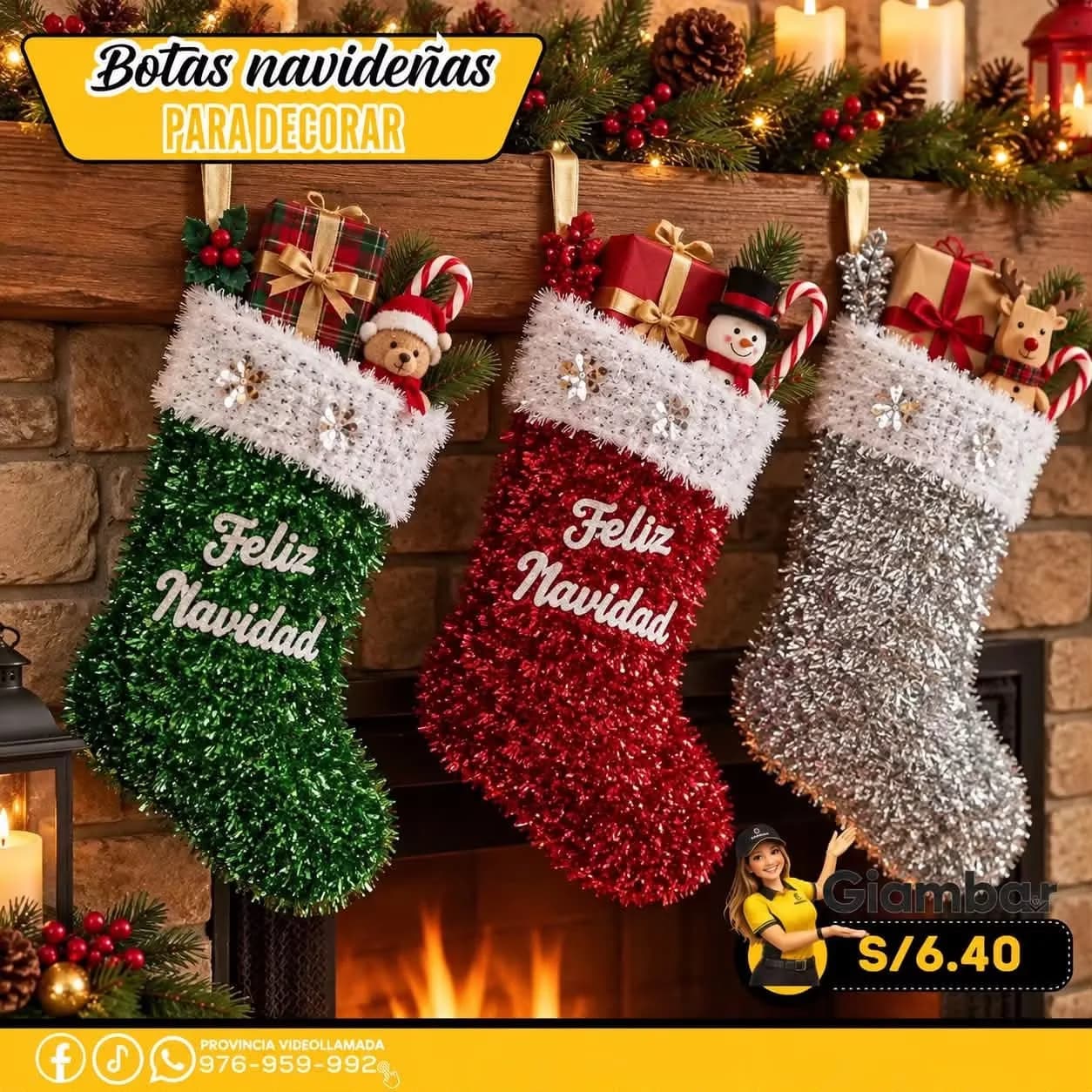 GB-334 CALCETINES NAVIDEÑOS COLGANTES