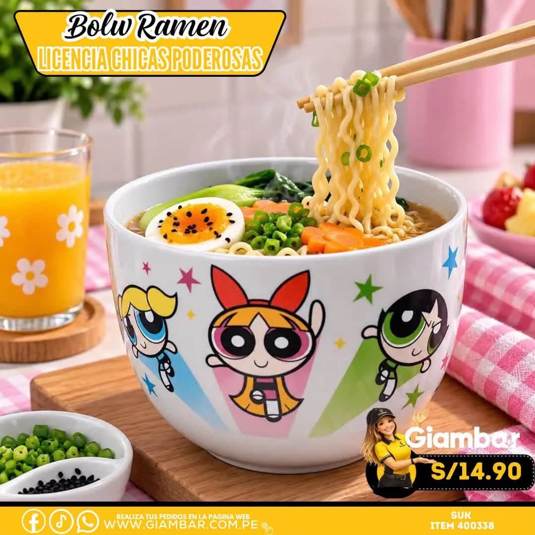 400338 PLAY BOWL RAMEN CERAMICA 500ML CHICAS SUPER PODEROSAS 1