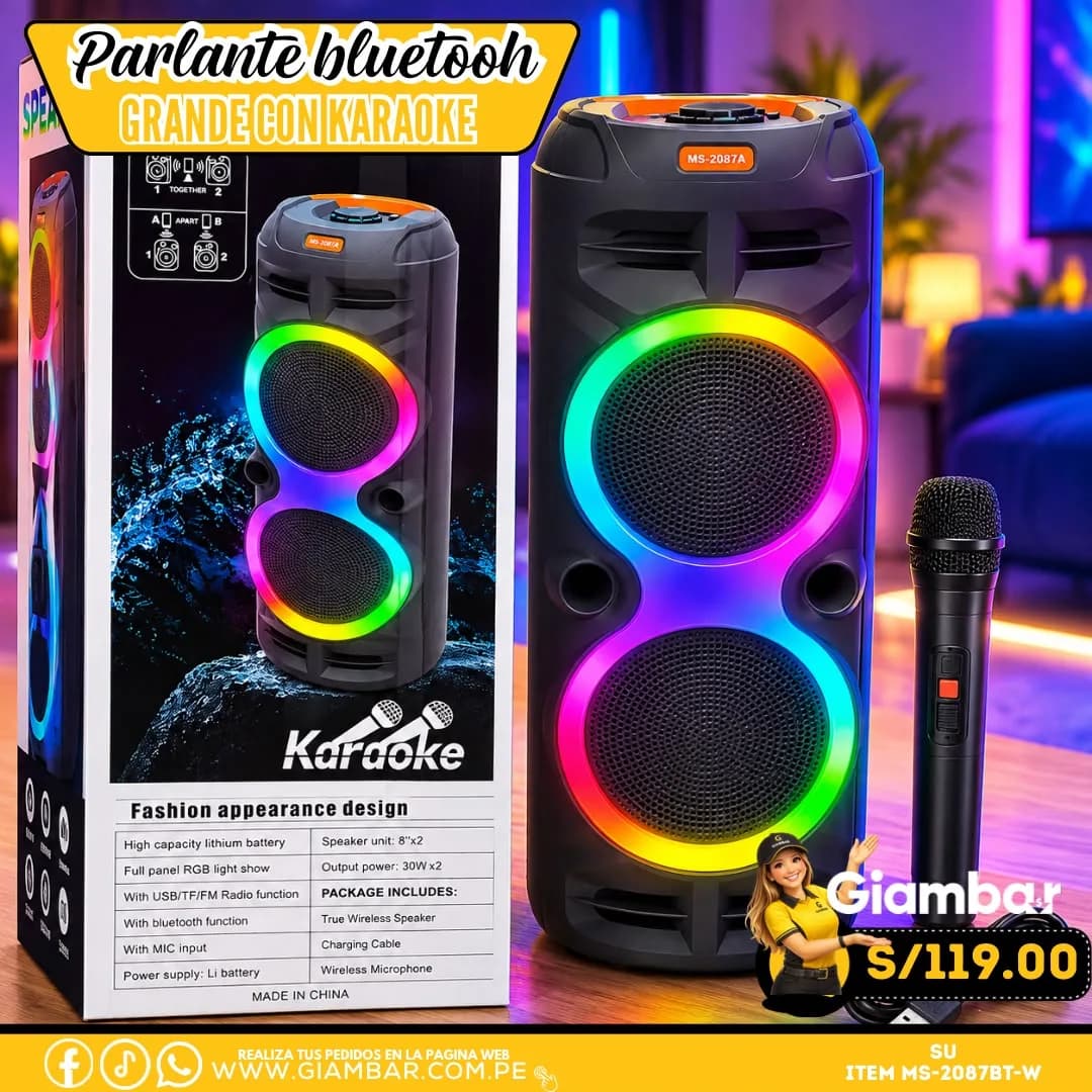 MS-2087BT-W PARLANTE BLUETOOH GRANDE