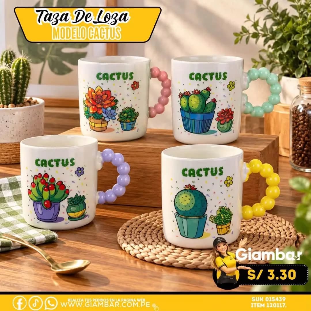 120117 TAZA DE LOZA MODELO CACTUS