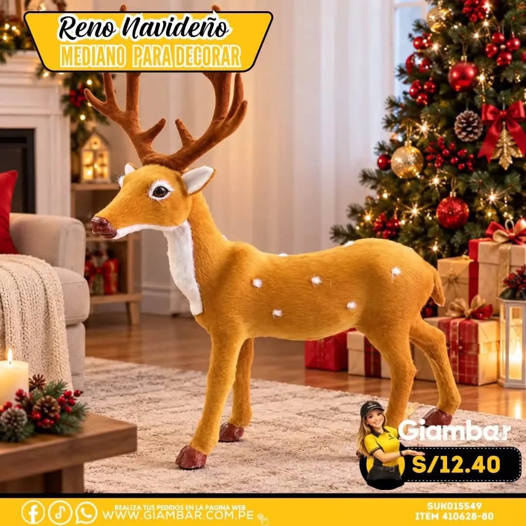 410628-80 RENO NAVIDEÑO MEDIANO PARA DECORAR 40CM