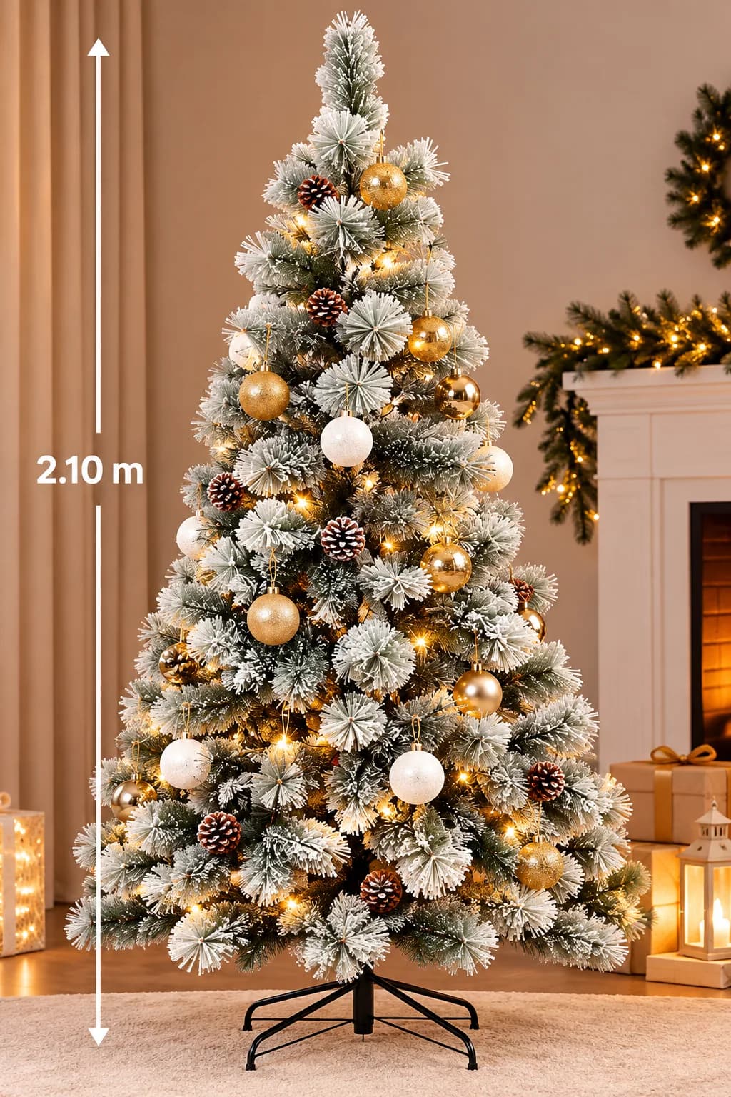 031833 Árbol Navideño 2.1 m Nevado Classic 300 Ramas CJK-1