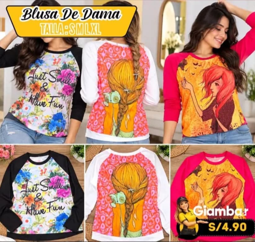 BBDA0210 BLUSA DE DAMA DISEÑO ESTAMPADO 