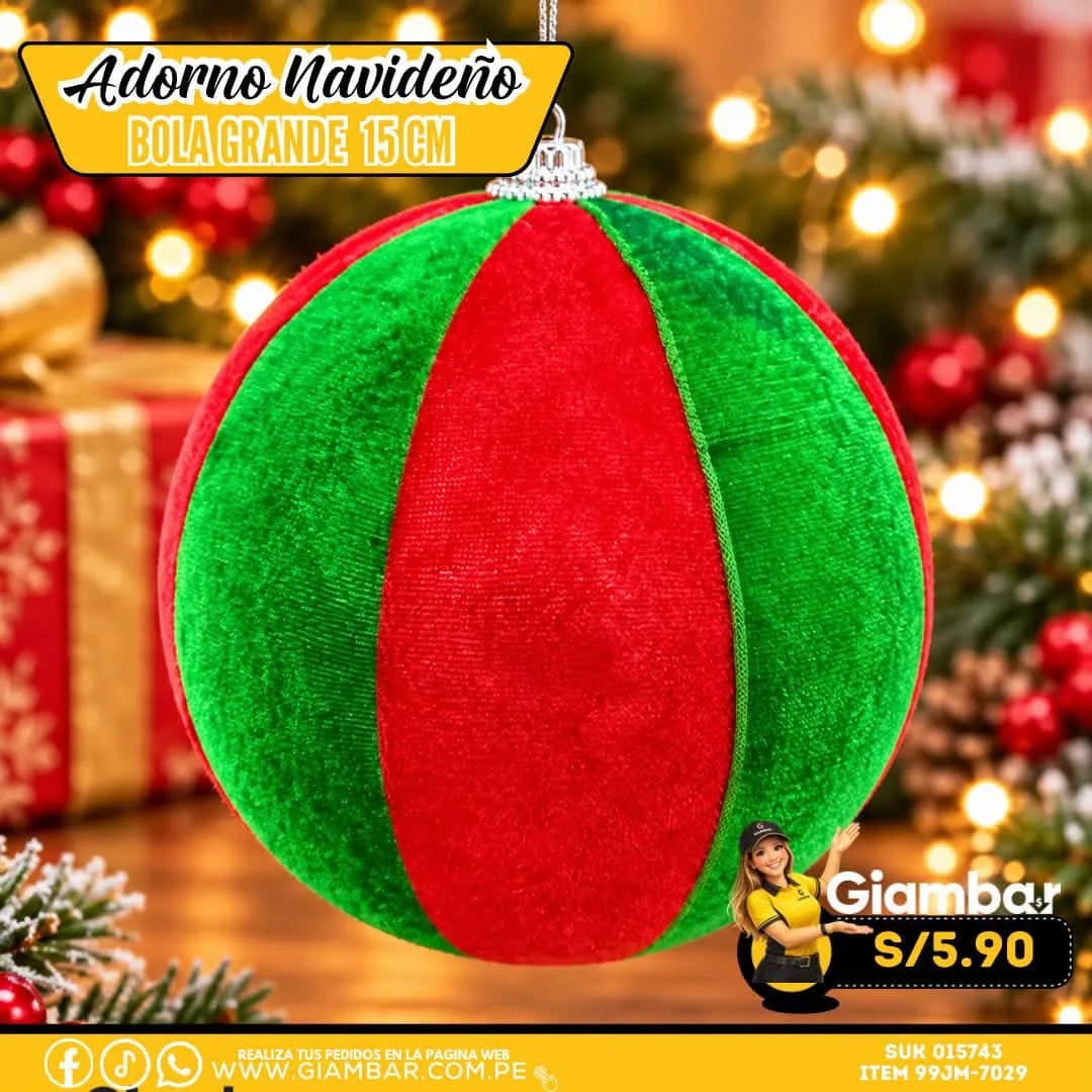 99-JM-7029 ADORNO NAVIDEÑO BOLA GRANDE 15CM