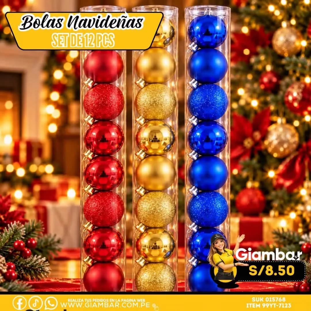 99YH-7123 BOLAS NAVIDEÑAS SET DE 13 PCS