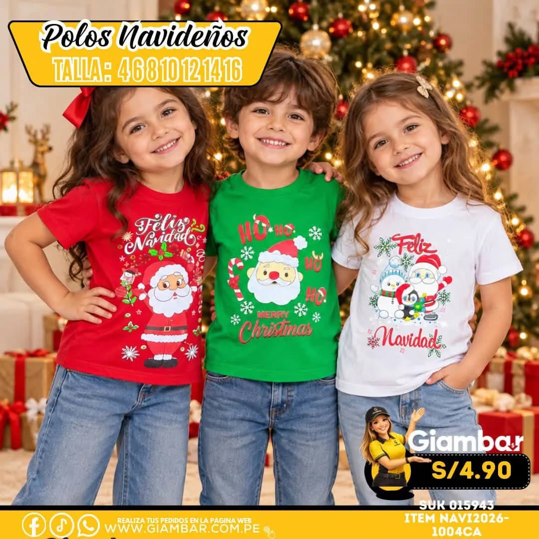 NAVI2026-1004CA	POLOS NAVIDEÑOS 2026 PARA NIÑOS  14.10  