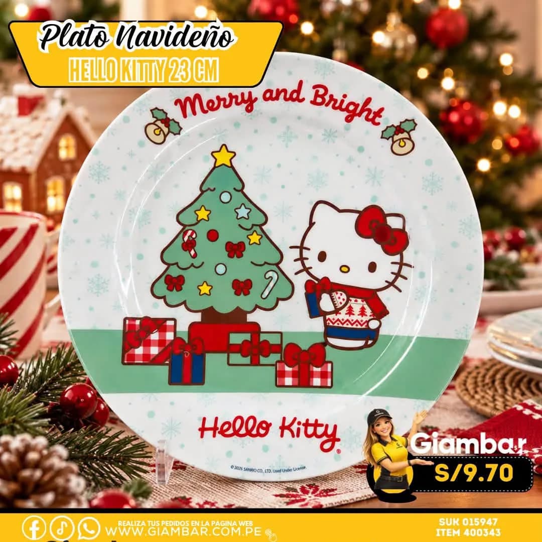 400343 PLAY PLATO 24CM HELLO KITTY NAVIDAD A 