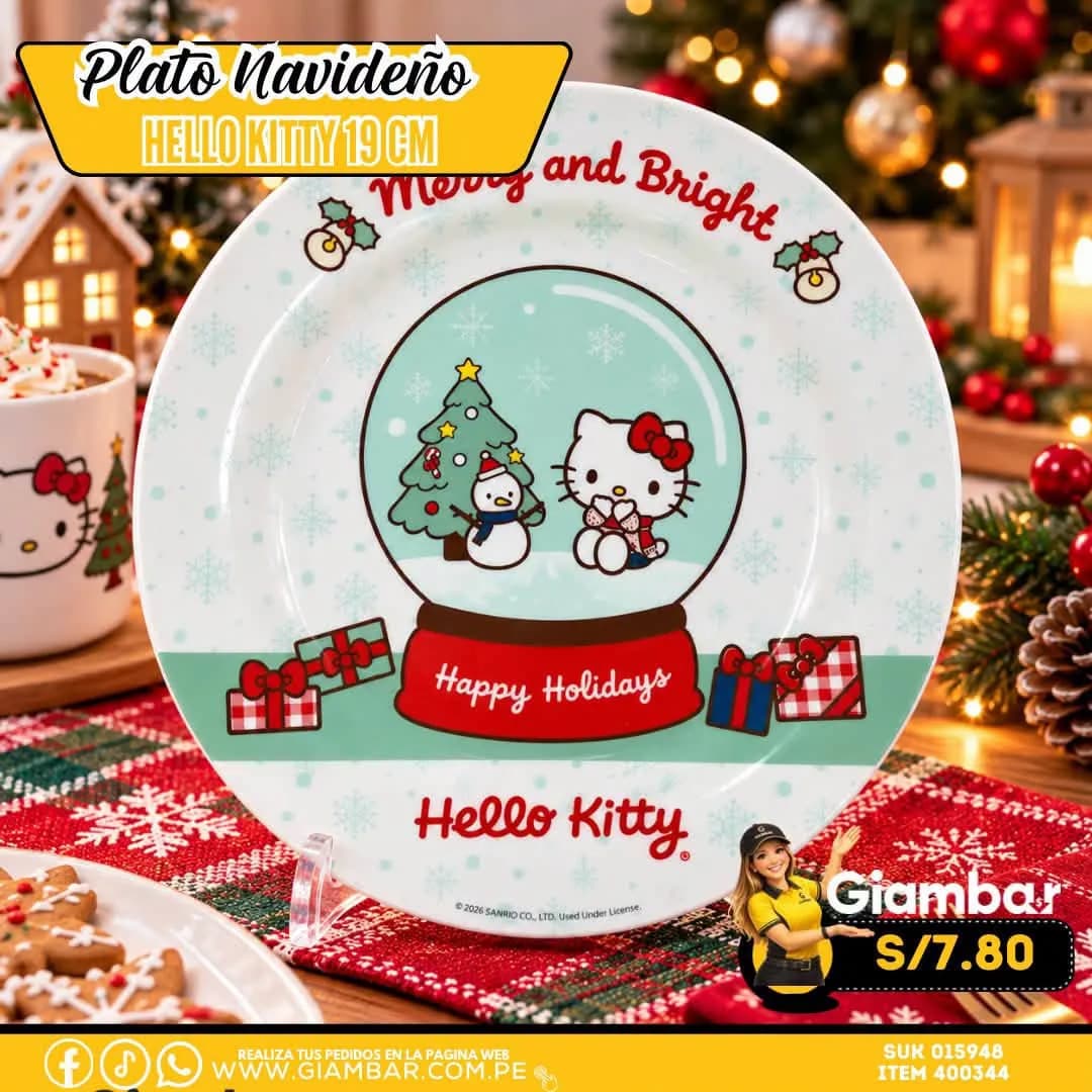 400344 PLAY PLATO 20CM HELLO KITTY NAVIDAD A 
