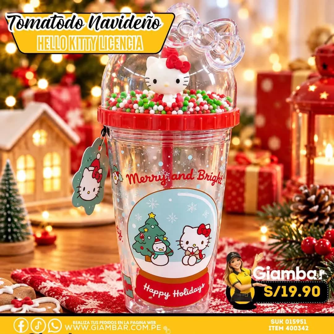 400342 PLAY TUMBLER 450ML HELLO KITTY NAVIDAD A 