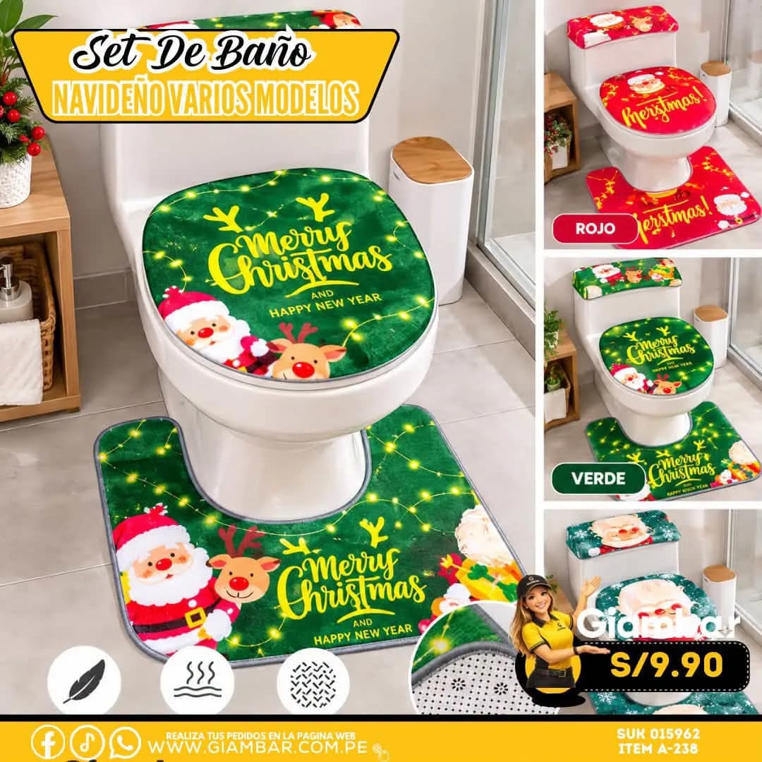 A-238 SET DE BAÑO NAVIDEÑO VARIOS MODELOS